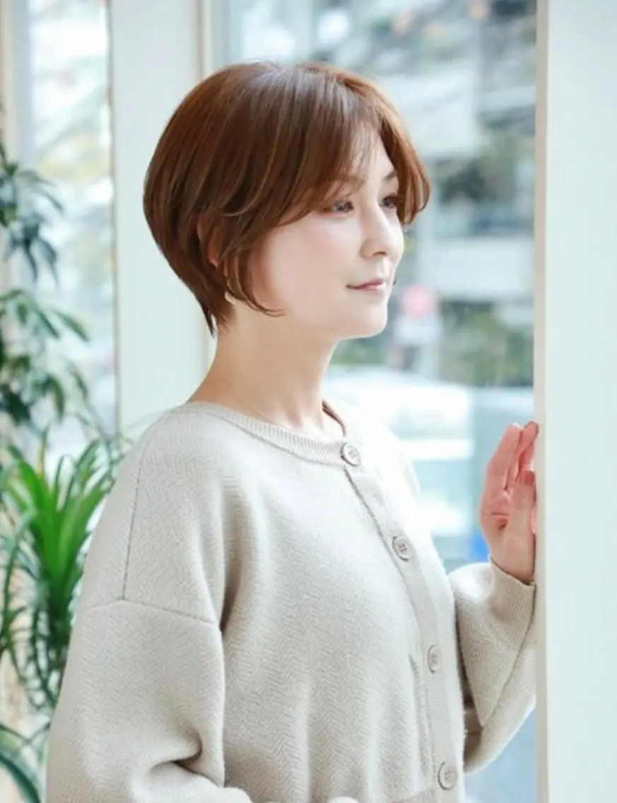 ショート カラー ボブ 学生 ショートヘア 小顔カット 中尾 文哉のヘアスタイル
