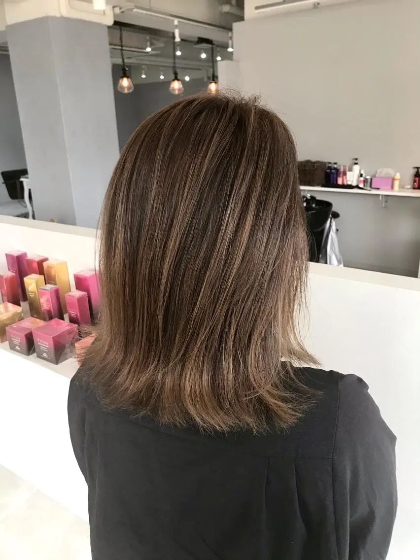 ミディアム カラー ヘアカラー 清水 健斗のヘアスタイル