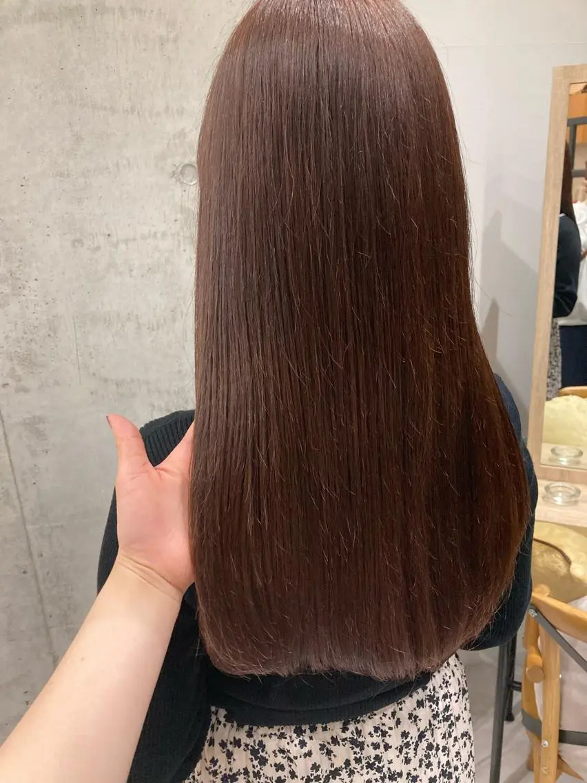 ロング ヘアカラー トリートメント ✨色持ちの良い艶 カラー✨蟹江真世のヘアスタイル