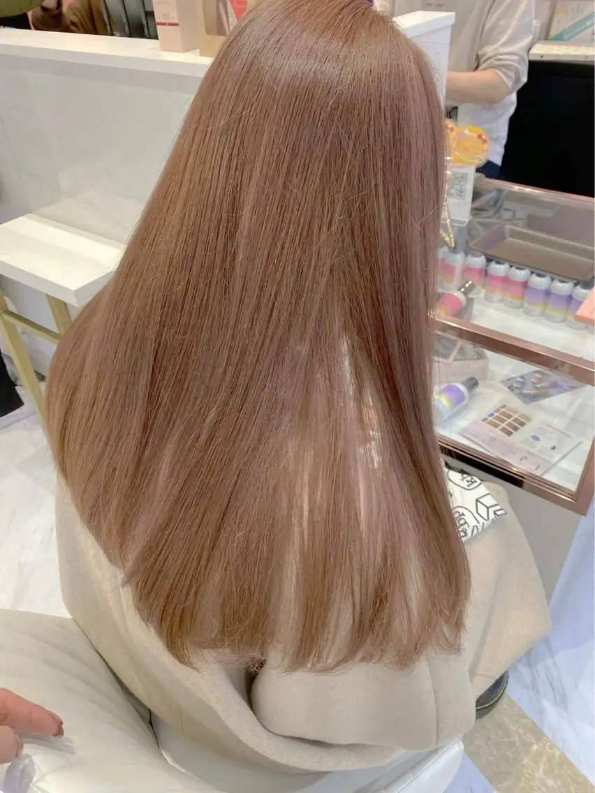 ロング ヘアカラー トリートメント Su-chi-🧴 /ミルクティーカラーのヘアスタイル