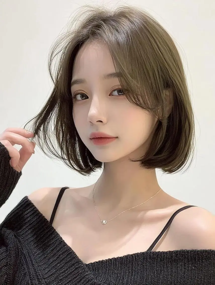 ミディアム 顔周りカット 髪質改善 韓国風ヘア レイヤーカット カット ヘアカラー FOCUS JAPAN2のヘアスタイル