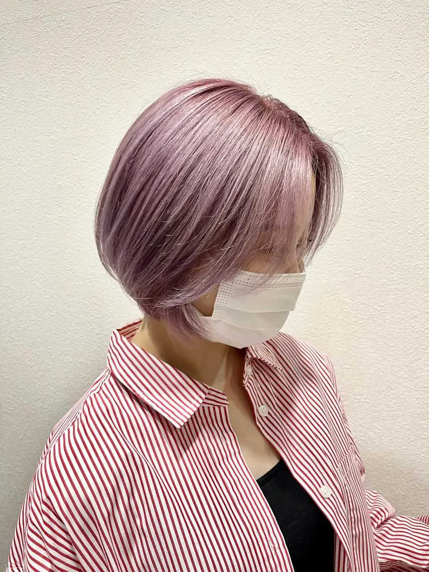 ショート カラー ラベンダーカラー ピンクカラー ピンクラベンダー ヘアカラー 松崎 崇のヘアスタイル