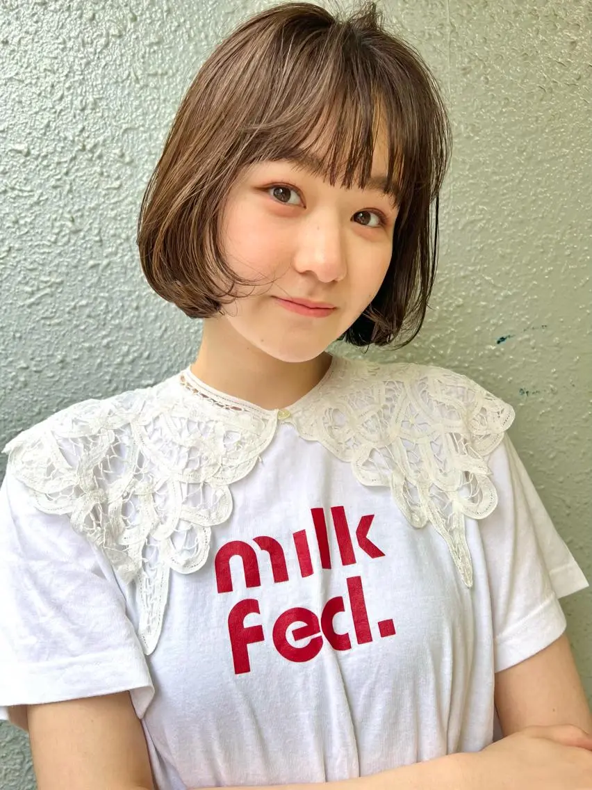 ショート カラー 透明感カラー 似合わせカット カット ヘアカラー トリートメント 赤み消し/透明感 🪽◝✩ 武者春花のヘアスタイル