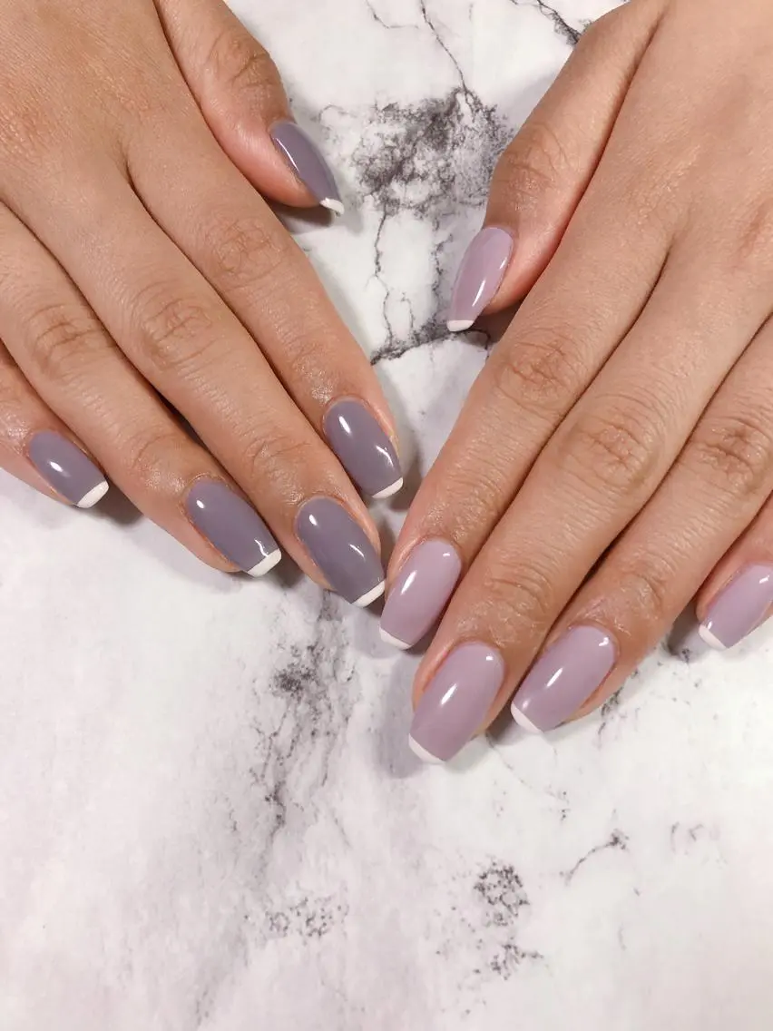 ネイル フレンチネイル スクエアネイル kiki nail &brow二子玉川のネイルデザイン