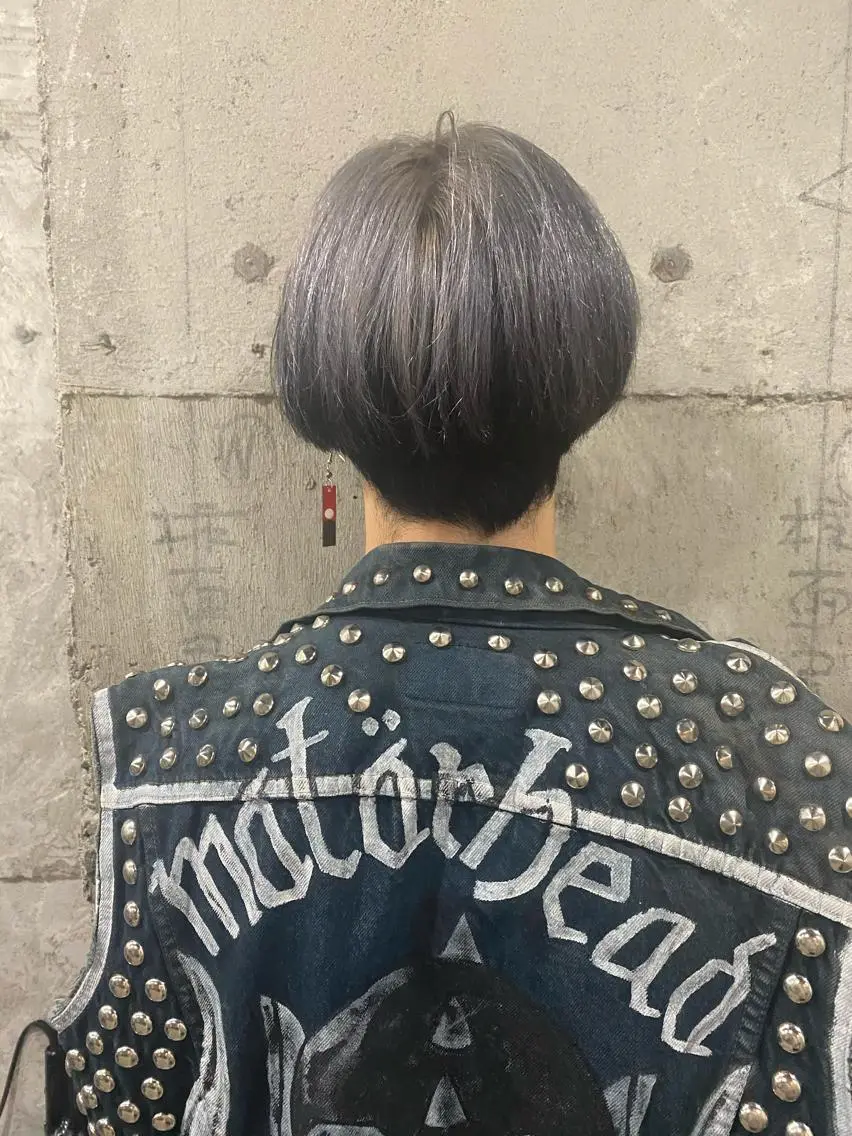 ショート ヘアアレンジ メンズ パープルカラー ヘアカラー ［似合わせヘア］ ✂︎OGURO✂︎のヘアスタイル