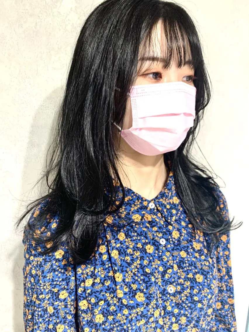 セミロング カラー 顔周りカット 韓国風ヘア レイヤーカット カット ヘアカラー トリートメント 岡崎勇人/レイヤー/ 韓国/ケラチンTRのヘアスタイル