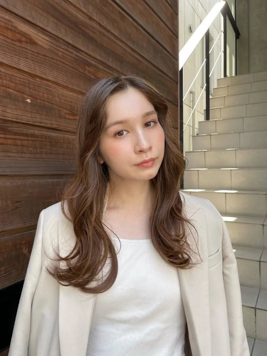 ロング ヘアアレンジ レイヤーカット 髪質改善🫧美髪矯正 🤍Yuiのヘアスタイル