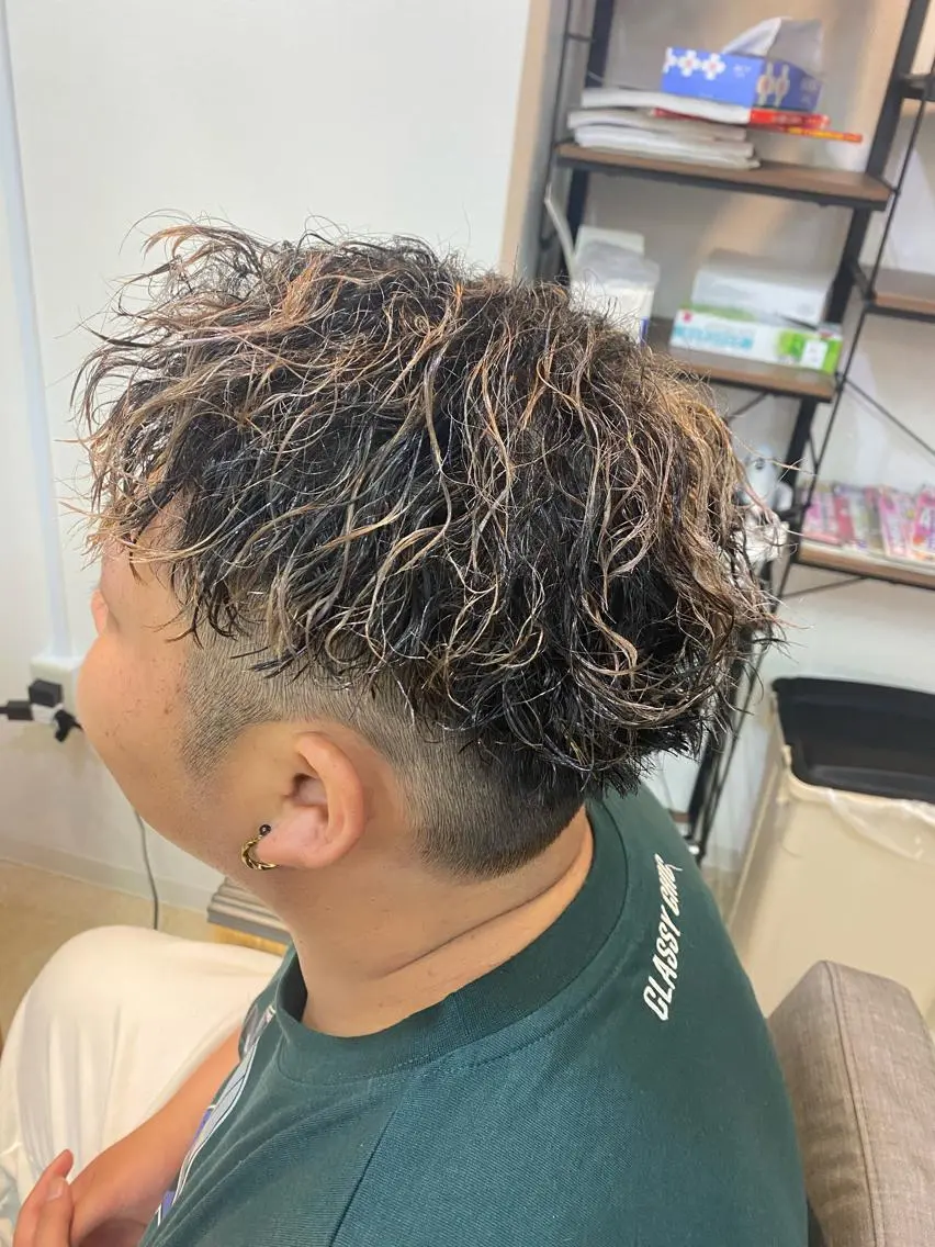 カラー パーマ メンズ カット パーマ 柴田 将のヘアスタイル