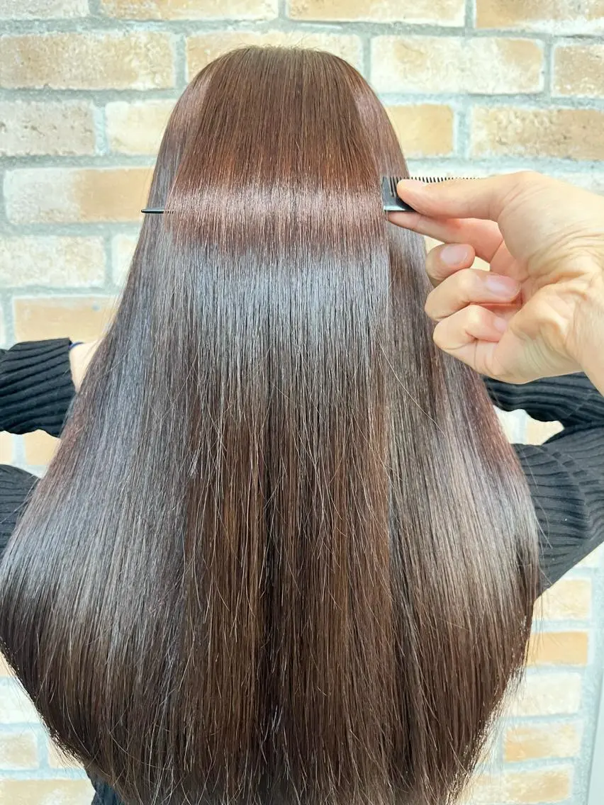 ロング カット 縮毛矯正 トリートメント LucksiMie ginza 明松のヘアスタイル