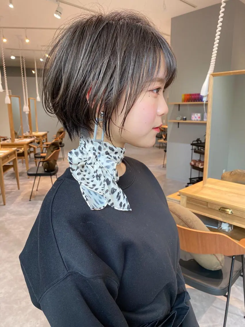 ショート カラー 似合わせカット ショートヘア 小濱 ありすのヘアスタイル
