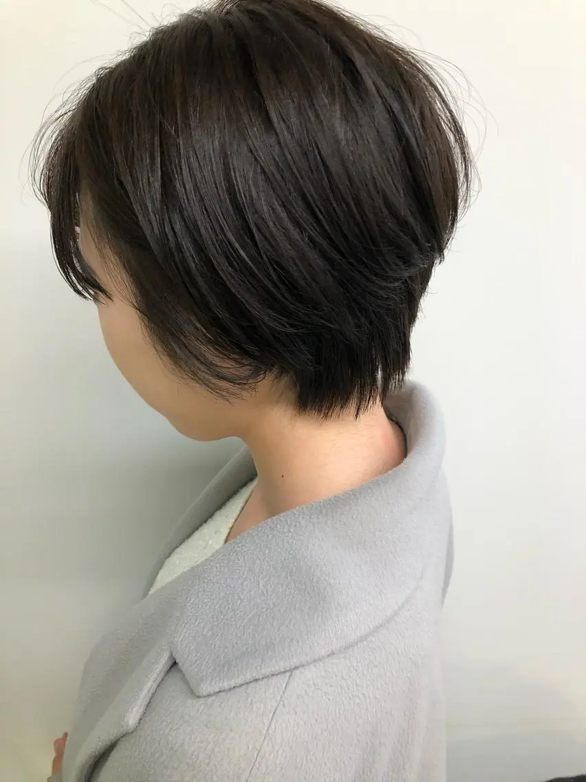 ショート カラー グレージュ ショートヘア レイヤーボブ/ボブ 仲川和人のヘアスタイル