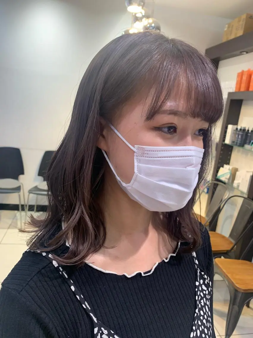 セミロング カラー なぽ ❤︎長さだし / 韓国nailのネイルデザイン