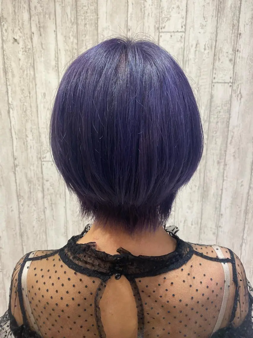 ショート カラー パープルカラー ヘアカラー トリートメント 🦋店長🦋 ほんさわ みずきのヘアスタイル