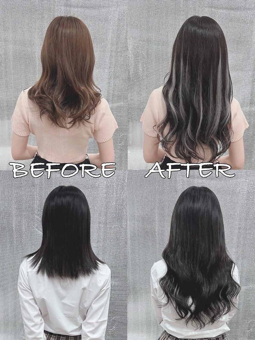 ロング カラー ヘアアレンジ シールエクステ バレイヤージュ ブリーチ ケアブリーチ ダブルカラー LIP 大阪本店 エクステ MISAのヘアスタイル