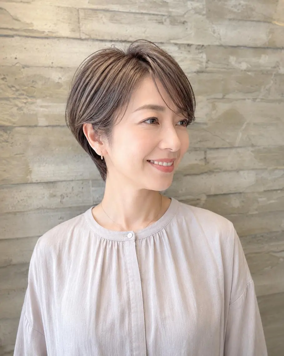 ショート ハイライト ショートヘア ショートカット │ 白髪ぼかし│ゆうまのヘアスタイル