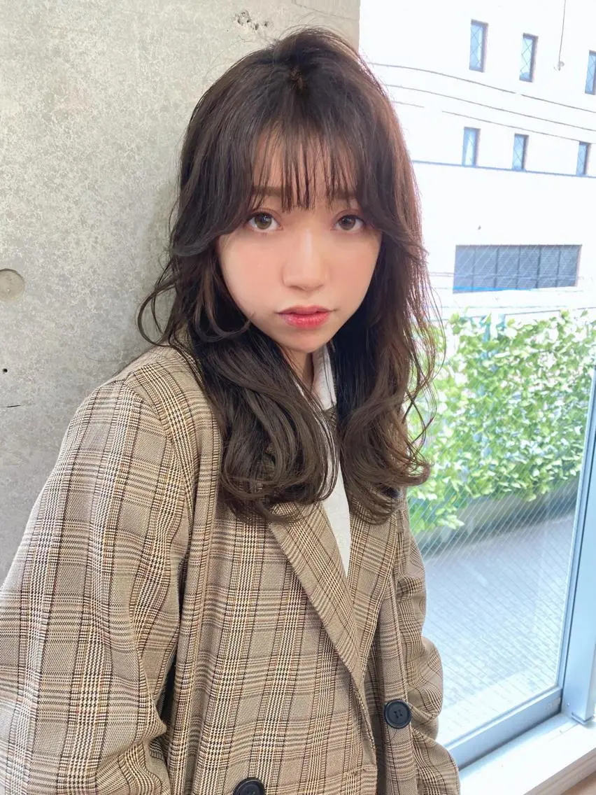 ミディアム ボブ くびれヘア エギョモリ 韓国風ヘア レイヤーカット 大人可愛いレイヤー 大田のヘアスタイル