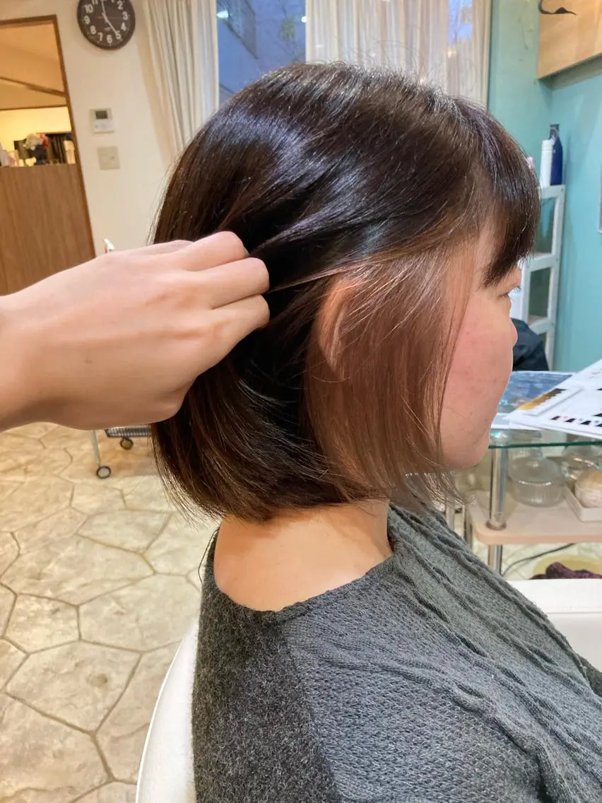 ミディアム カラー 谷川 穂のヘアスタイル
