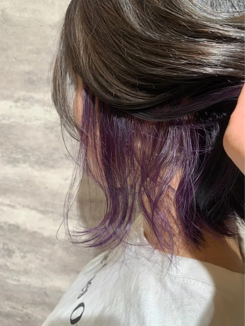 ミディアム カラー ダークグレー パープルカラー 🫟Blanco🫟 Color&Careのヘアスタイル