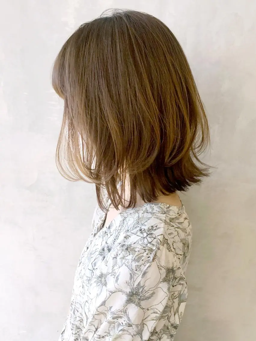 ミディアム カラー パーマ ヘアアレンジ ボブレイヤー ボブ レイヤーカット ITbyALBUM 藤沢店のヘアスタイル