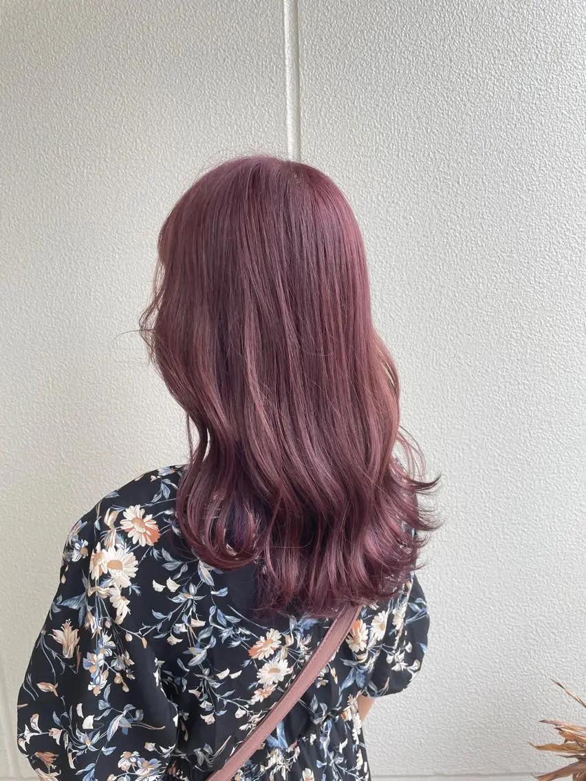 ロング カラー ヘアアレンジ グレージュ ピンクカラー ヘアカラー トリートメント ヘッドスパ ヘアセット 艶カラー✨縮毛矯正✨ 翁長孝輔のヘアスタイル