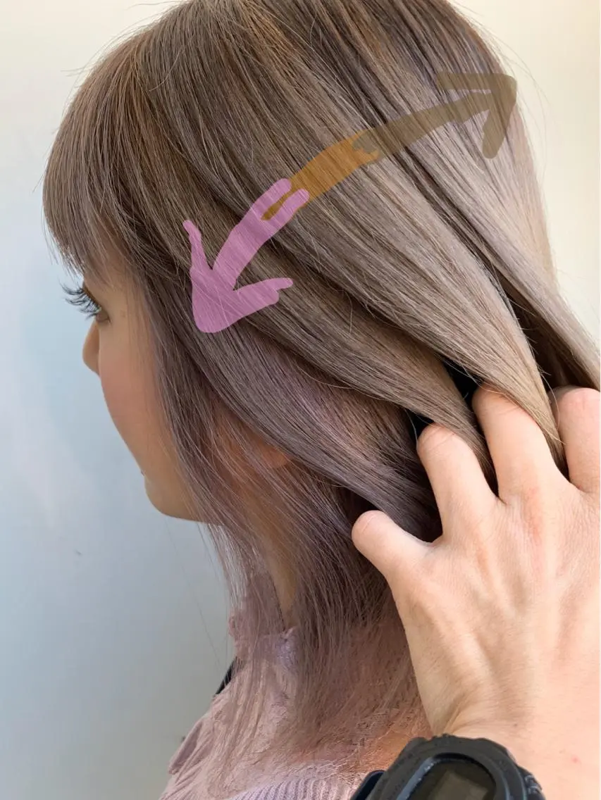 ミディアム カラー ベージュカラー ピンクカラー Beach 代表 KENTAのヘアスタイル