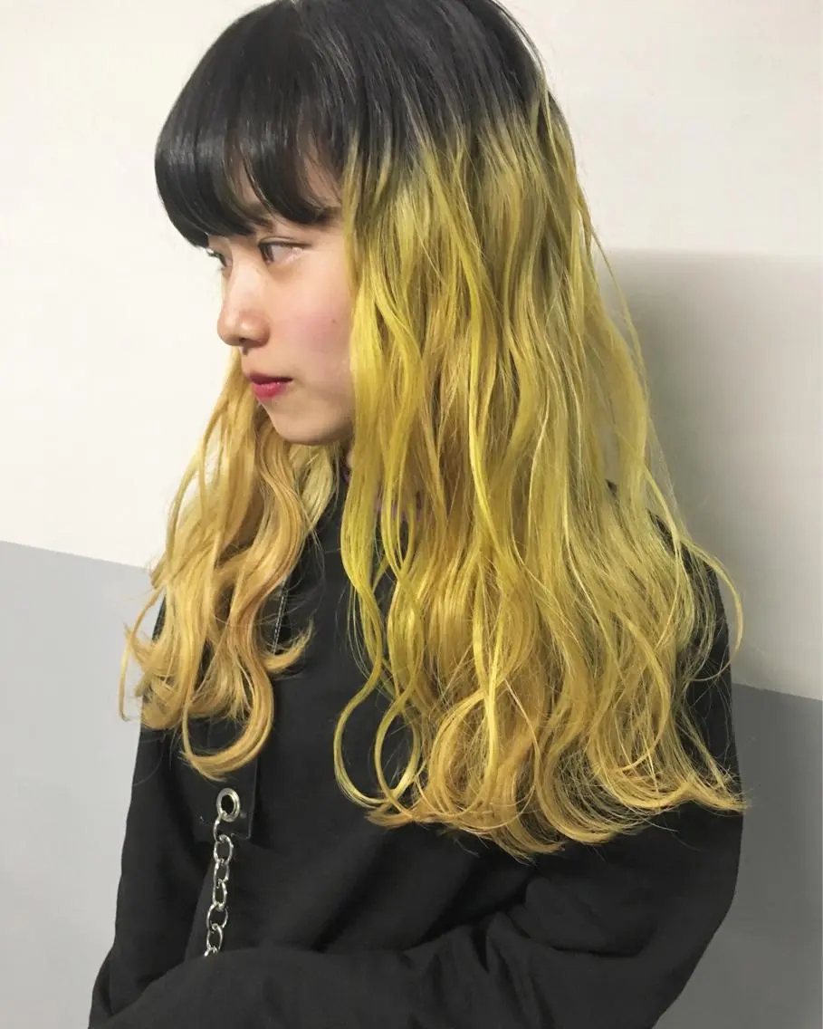 ロング カラー イエローカラー 🧡色落ちまで2度 楽しめる🧡ヨシキのヘアスタイル