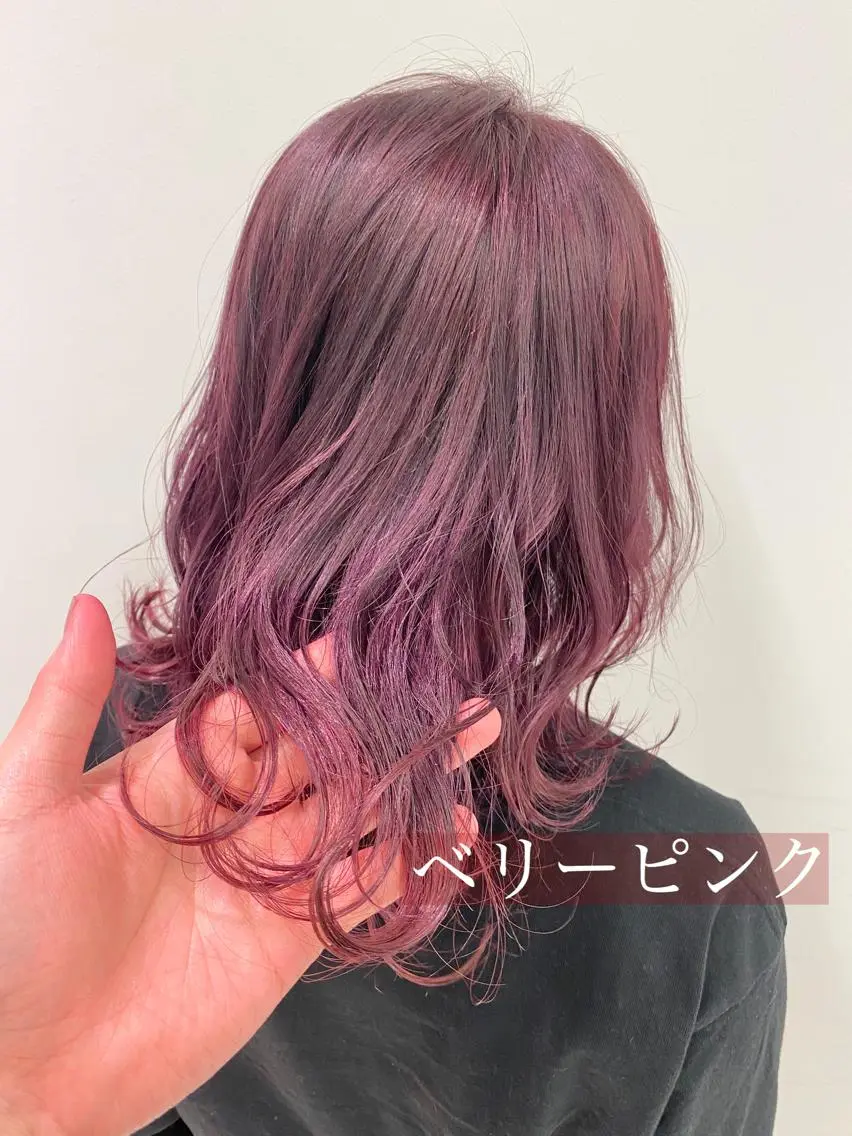 ミディアム カラー ブリーチ ピンクカラー 似合わせ専門美容師 なかじまのヘアスタイル