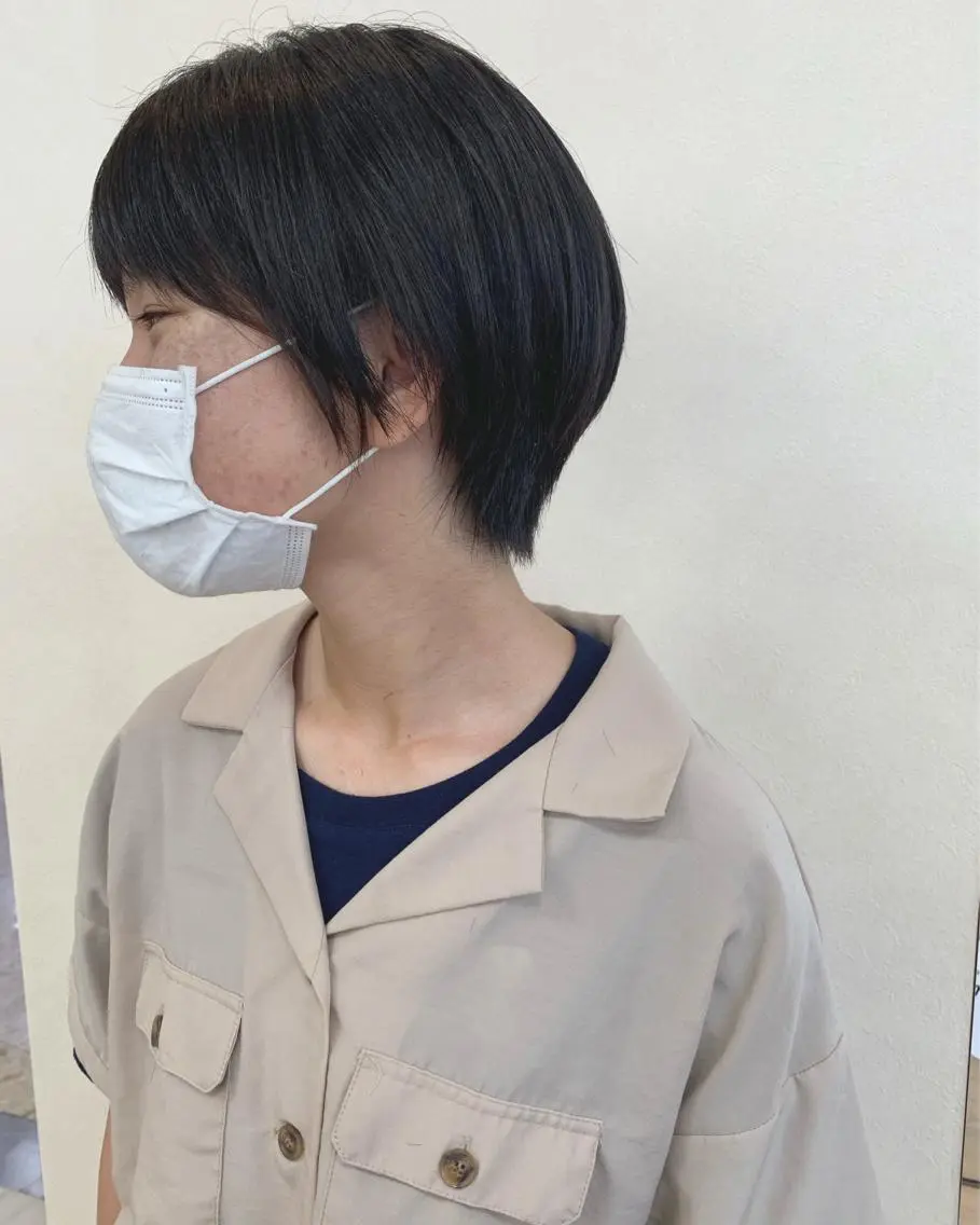 ショート 切りっぱなしボブ ショートボブ ハンサムショート 丸みショート ボブ カット トリートメント 初めてのショート お任せください✂️のヘアスタイル
