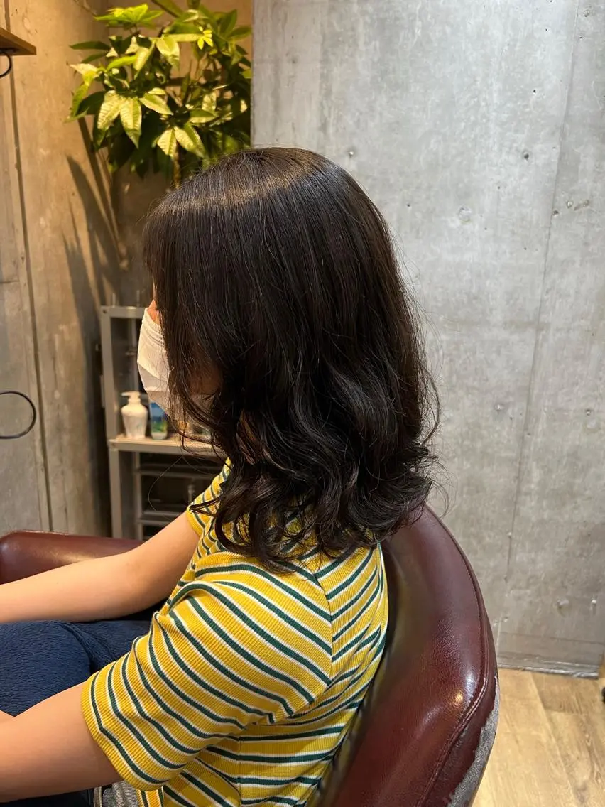 ミディアム パーマ 高橋 竜也のヘアスタイル