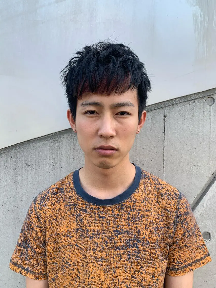 ショート カラー メンズ カット ウルフ、レイヤー 、メンズカットSHOのヘアスタイル
