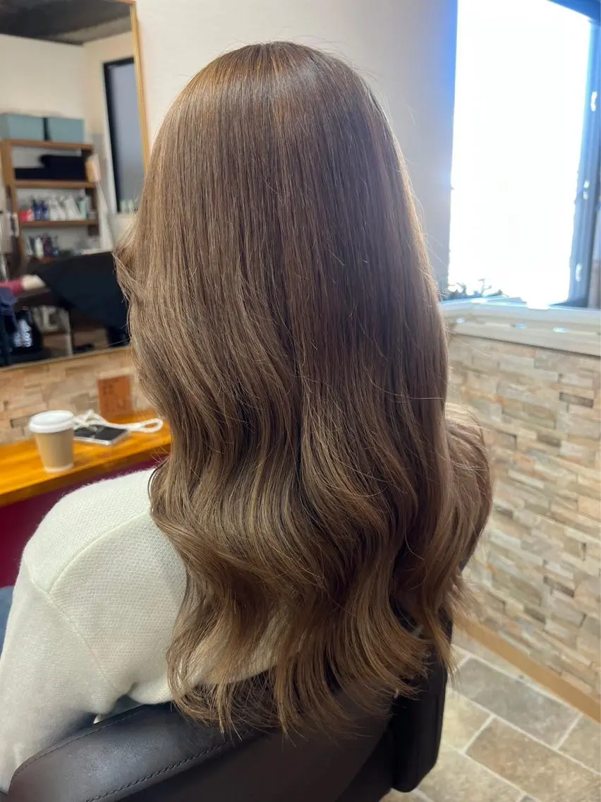 ロング カラー ヘアカラー&縮毛矯正 STAR☆RIVERのヘアスタイル