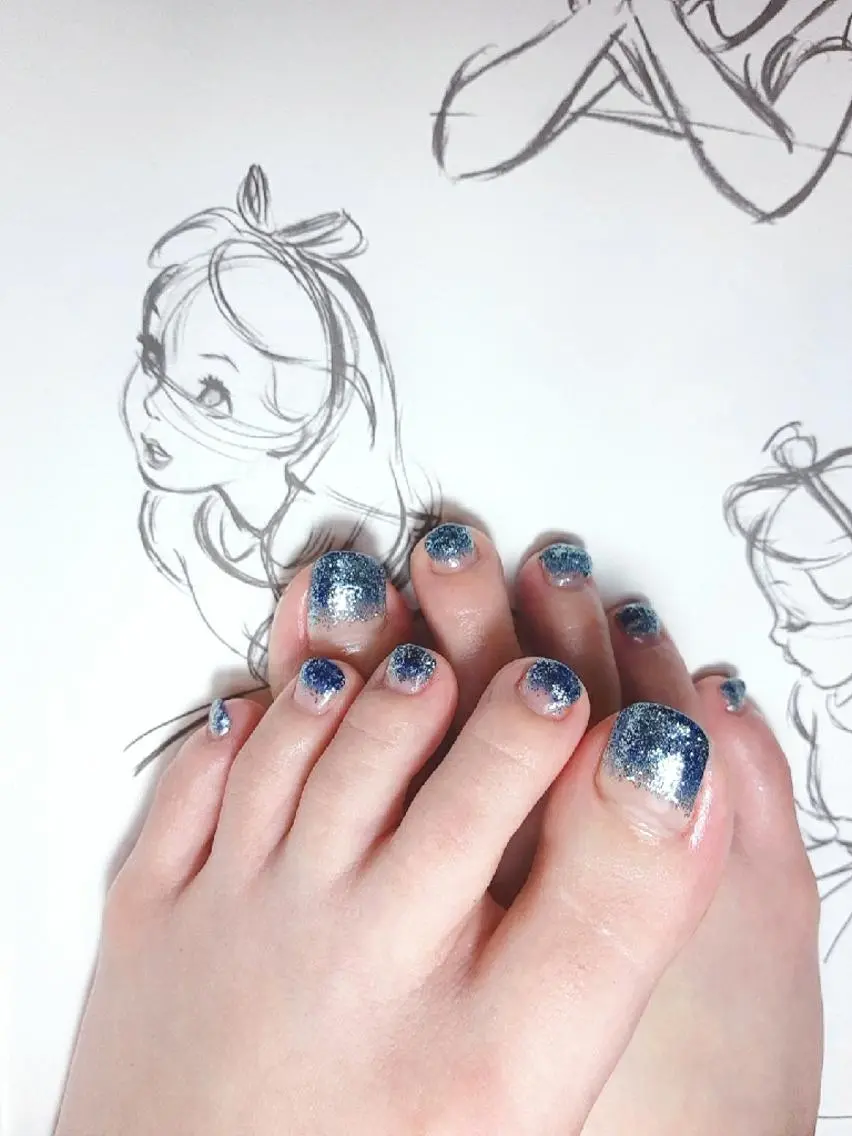 ネイル フットネイル グラデーション ラメ(グリッター) ラメグラデーション owlnail /持込みデザイン専門のネイルデザイン