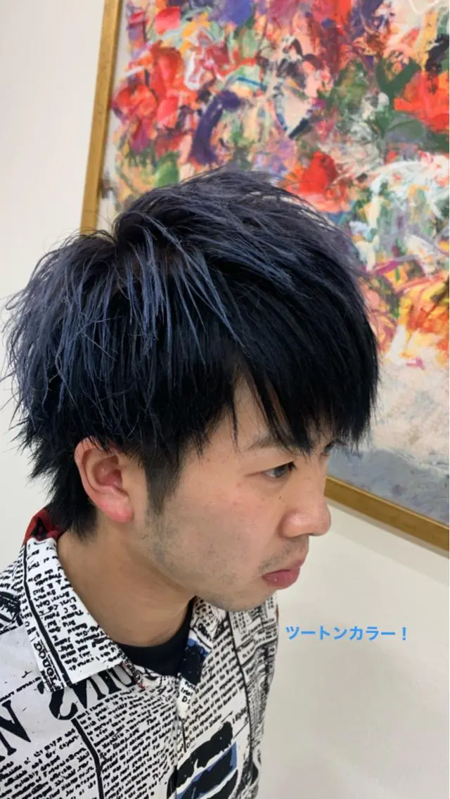 ショート カラー メンズ 韓国風特化 池田一之のヘアスタイル