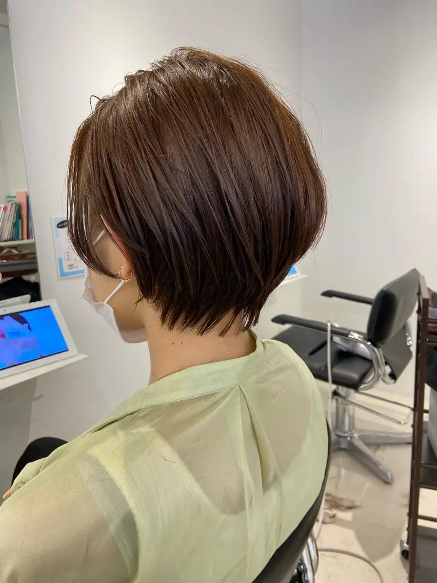 ショート カット ヘアカラー トリートメント 髪質改善カラー✨質感 ショート✨石山航のヘアスタイル