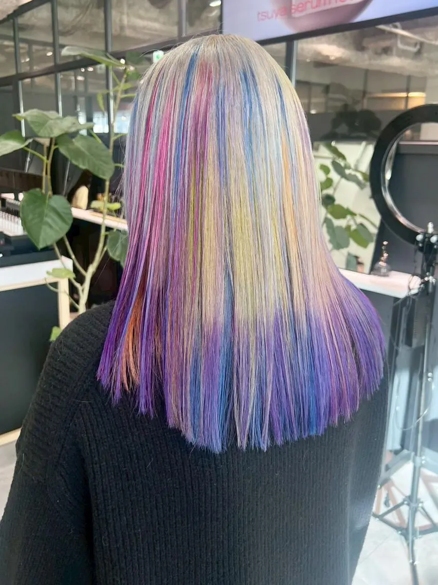セミロング カラー ブリーチ ダブルカラー 韓国風ヘア カット ヘアカラー トリートメント ITbyALBUM 浦和店のヘアスタイル