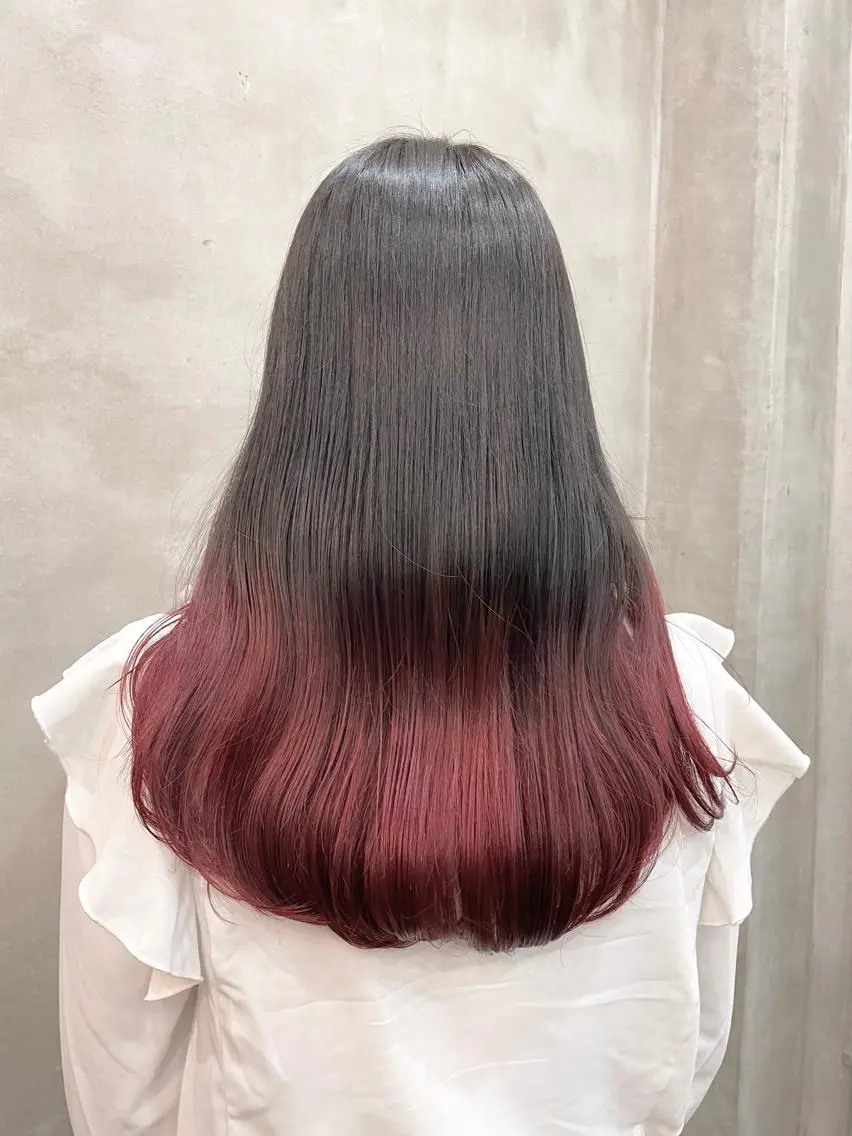 ロング カラー ヘアアレンジ ヘアカラー トリートメント 【ピンク/韓国ヘア/ ヘアセット】亜海のヘアスタイル