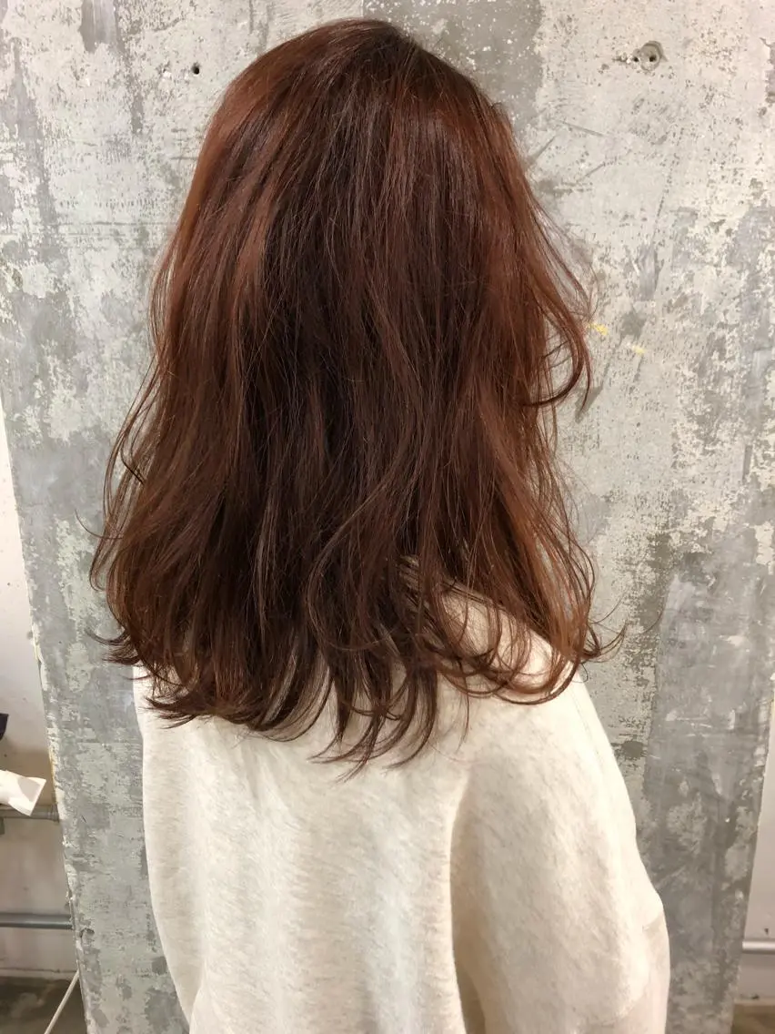 ロング カラー ブリーチ ケアブリーチ オレンジ Pia ツボイ ケイタのヘアスタイル