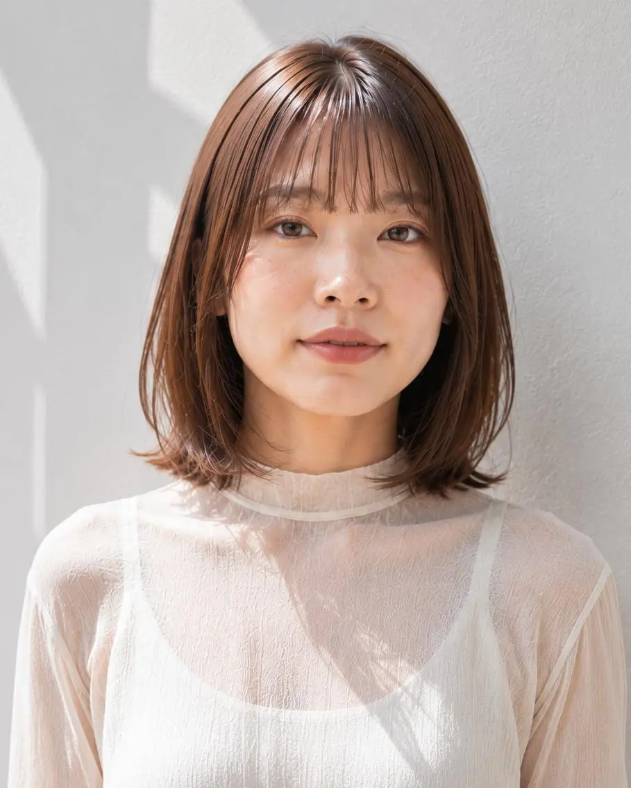 ミディアム 女性カット&カラー モデル⭐️大坂望心のヘアスタイル