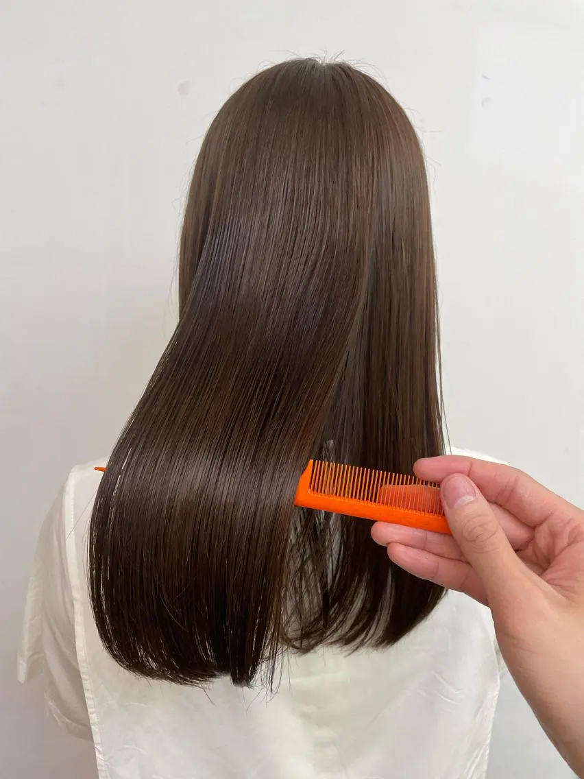 ロング カラー オリーブカラー トリートメント 酸熱トリートメント 川上拓真 ✂︎学芸大学のヘアスタイル