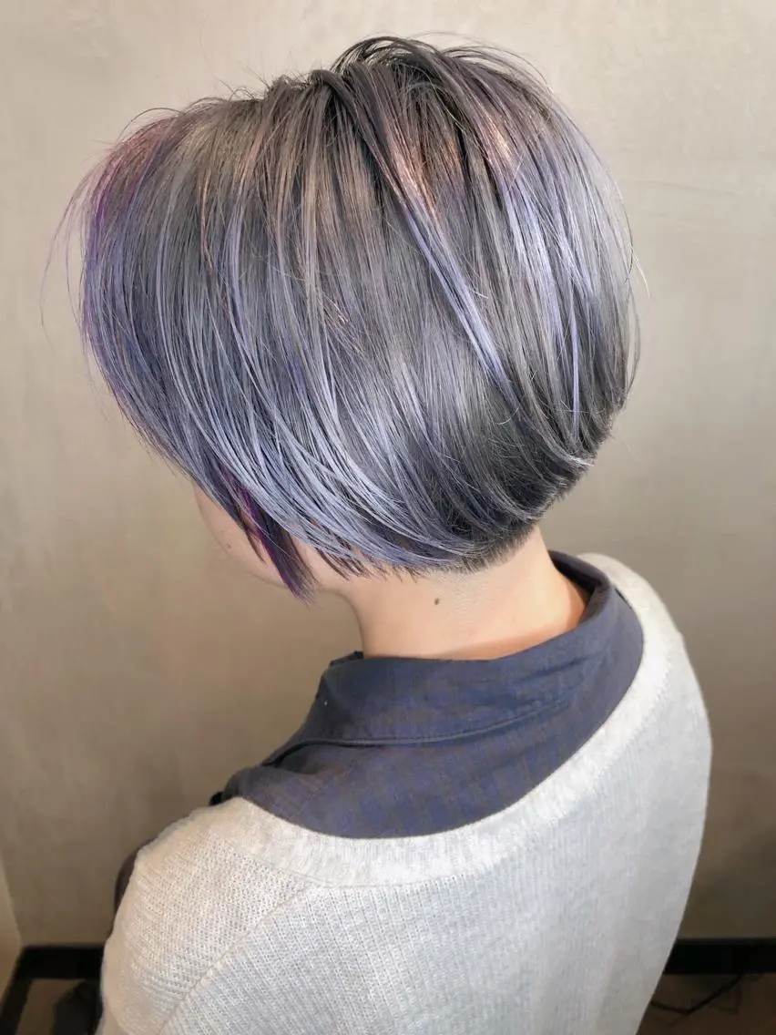 ショート カラー ラベンダーカラー カット ヘアカラー トリートメント 大西 直人のヘアスタイル