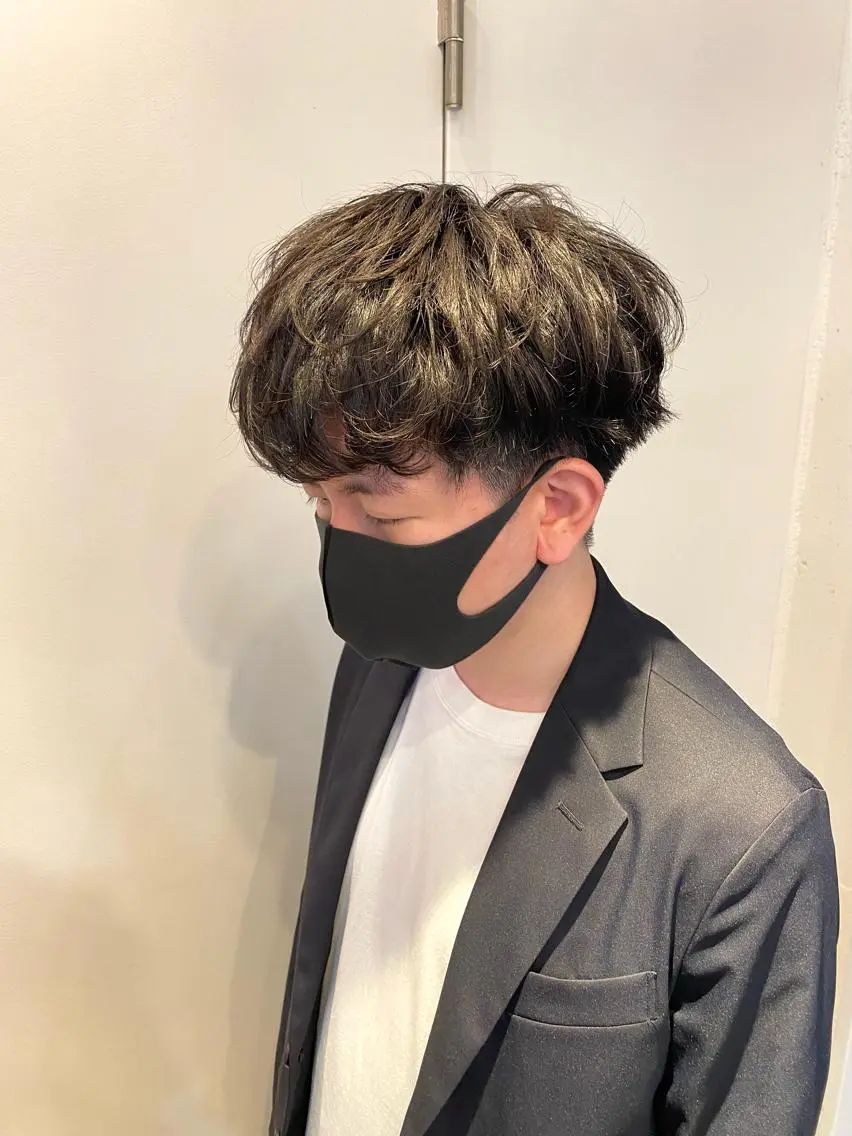 ショート パーマ メンズ マッシュ カット パーマ トリートメント JINKIメンズ特化 メンズカットパーマのヘアスタイル