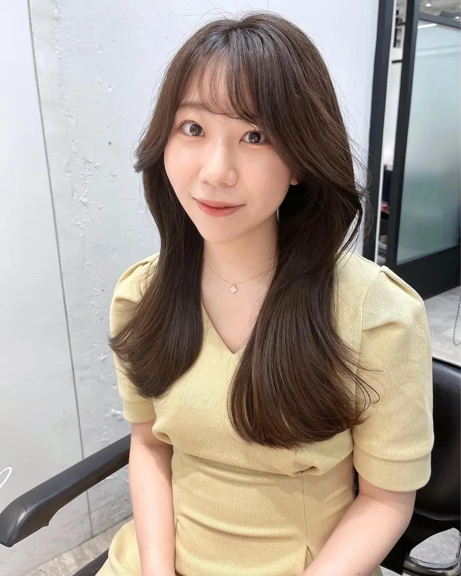 ロング カット ヘアカラー トリートメント 韓国レイヤーカット 髪質改善▫️水野有真のヘアスタイル