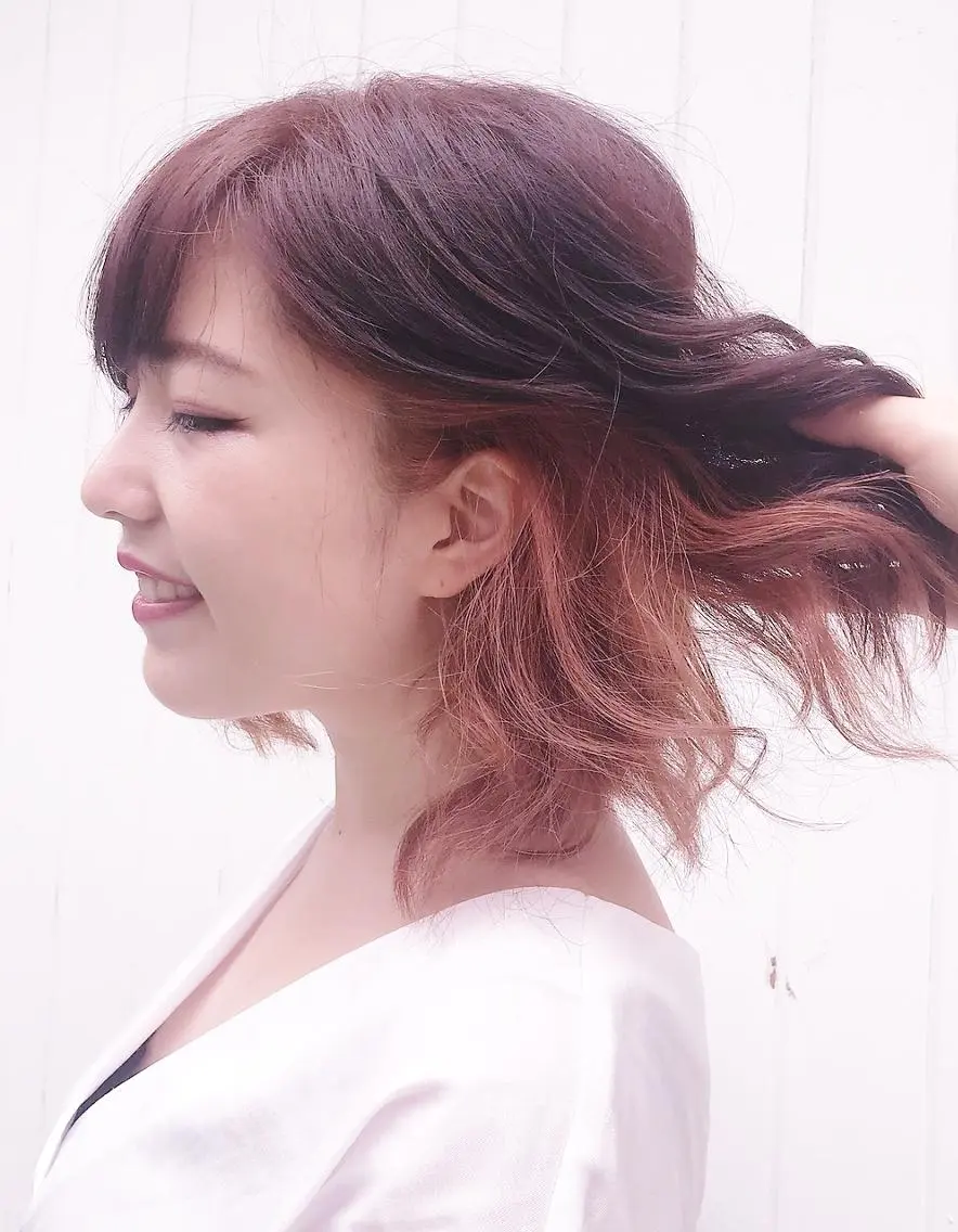 ミディアム カラー ヘアアレンジ ダブルカラー インナーカラー トリートメント ヘアカラー トリートメント パピヨンロゼ 低ダメージ/髪質改善のヘアスタイル
