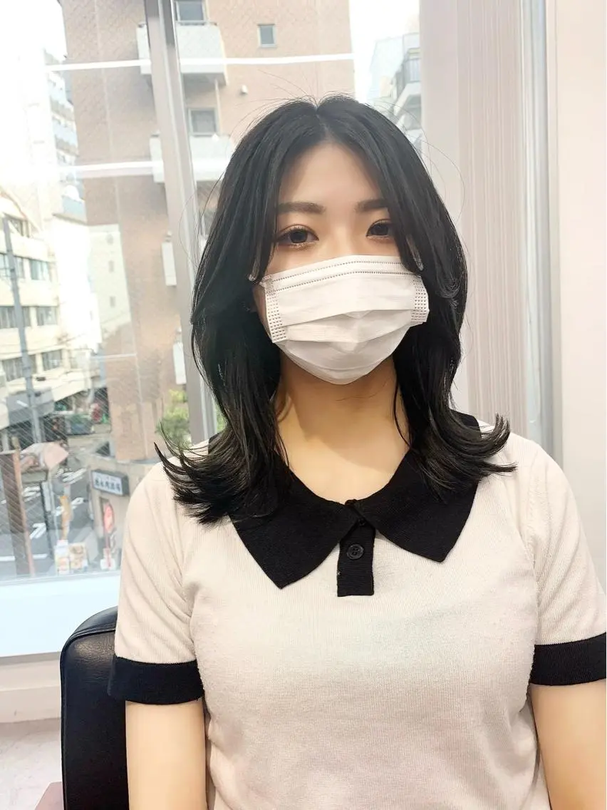 ミディアム カラー パーマ ヘアアレンジ メンズ キッズ ネイル マツエク・マツパ アイブロウ トリートメント 似合せレイヤー/ 柔らか透明感カラーのヘアスタイル
