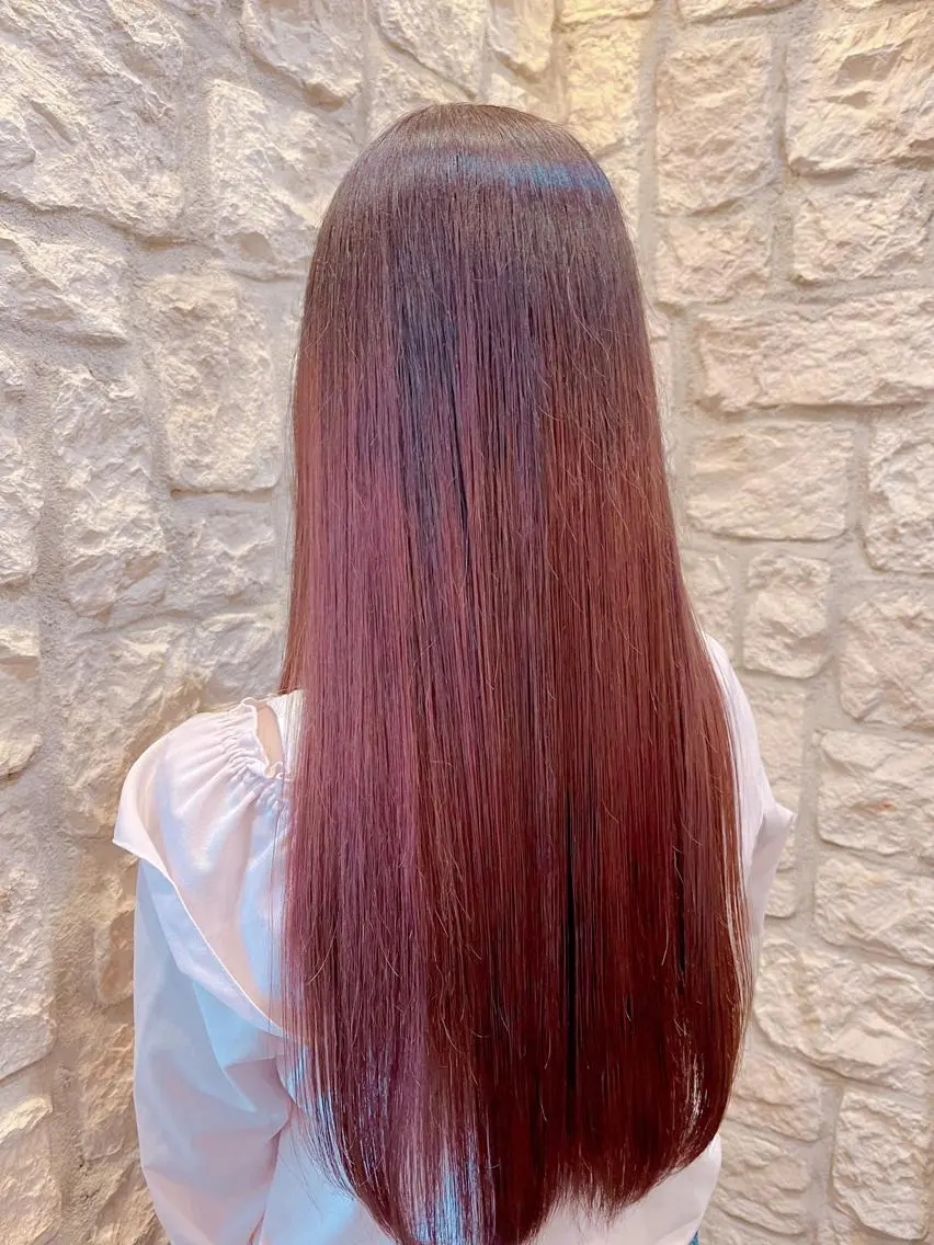 カラー ピンクカラー しみず りぶのヘアスタイル