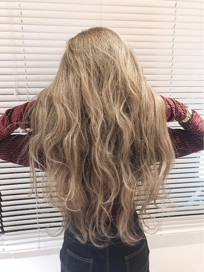 ロング ハイライト ヘアカラー トリートメント バレイヤージュ 藤沢 髪質改善 竹内ケンゴのヘアスタイル