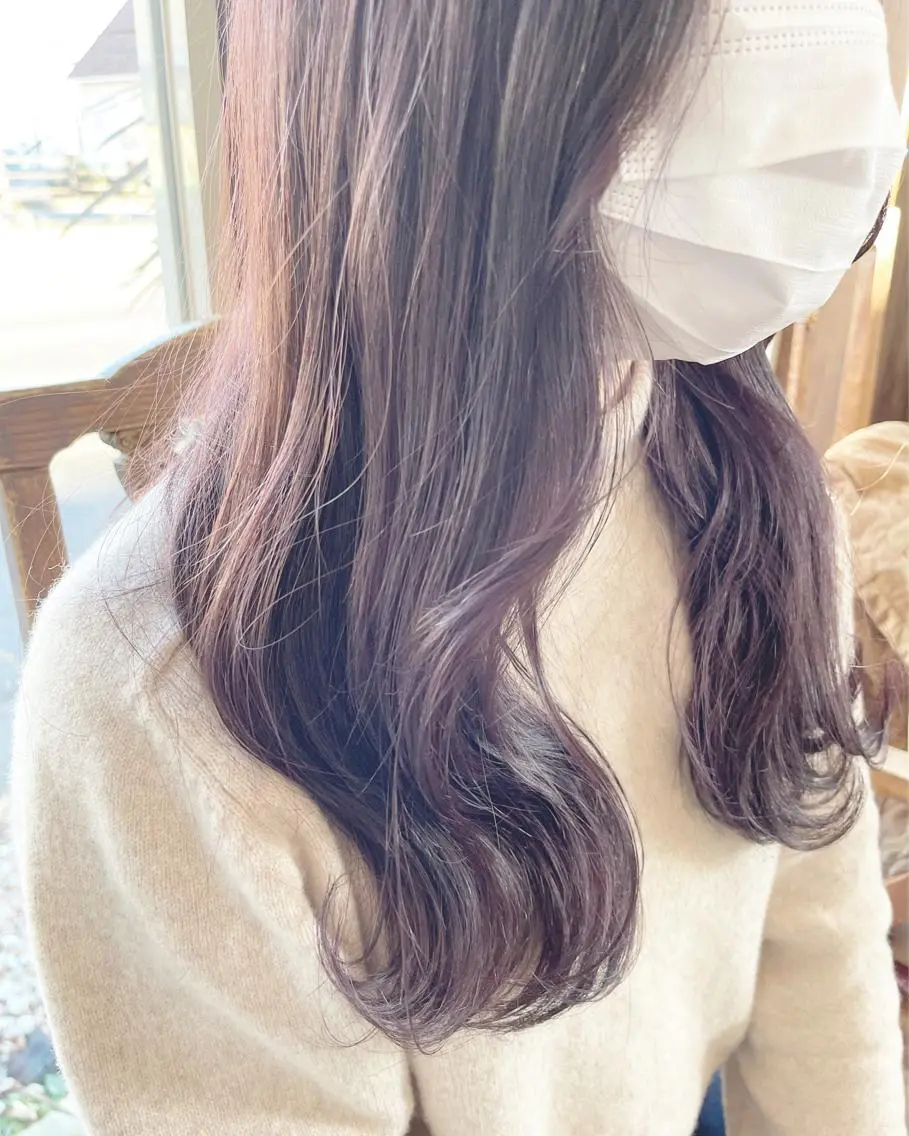 セミロング カラー アッシュ ラベンダーカラー ラベンダーアッシュ 剣持友希/ifh iizuka/高崎のヘアスタイル
