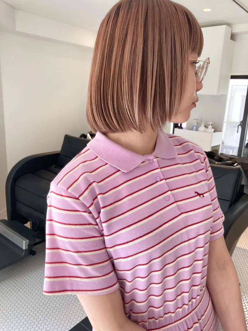 ショート カラー ベージュカラー ブリーチ カット ヘアカラー お洒落ベージュ🤎 代官山shibukiのヘアスタイル