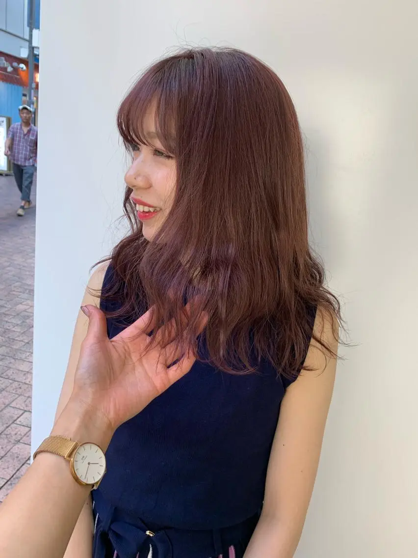 セミロング カラー パーマ ヘアアレンジ まつげと眉 Meliaのマツエク・マツパデザイン