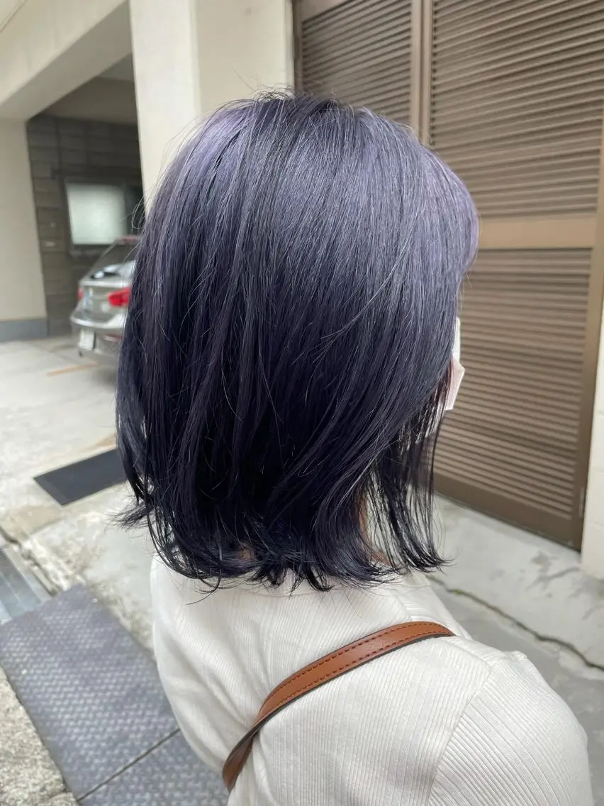 ミディアム カラー やまさきえりこ ニュアンスパーマのヘアスタイル